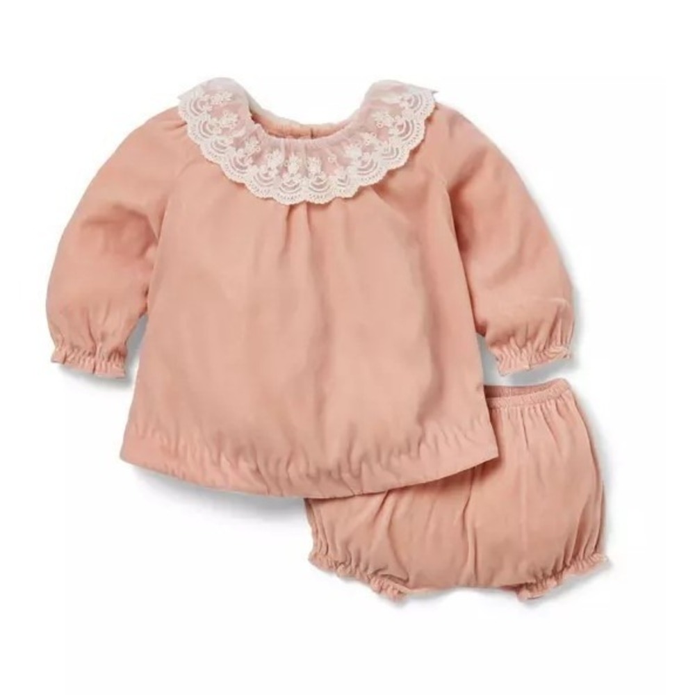 Janie and Jack Baby Velvet Collared Matching Set 6‎ to 12 Month
